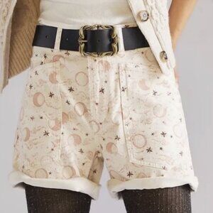 Anthropologie x Cocorrina Pilcro Wanderer Shorts Pink Moon Pattern Size 26